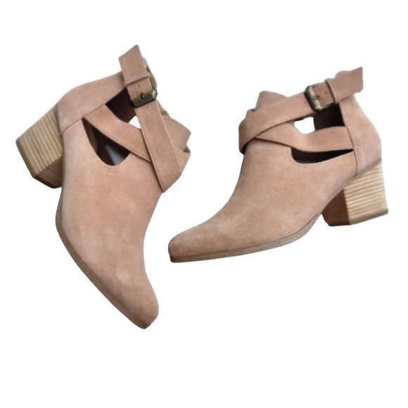 Sole Society Shoes - Sole Society Womens Azure Ankle Bootie 10M Suede Music Festival Western NEW